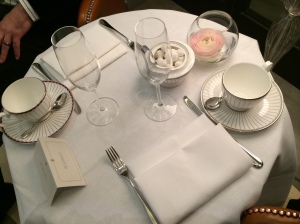 Table set for afternoon tea at the Corinthian